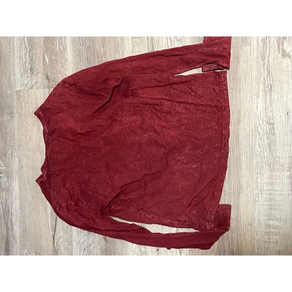 Fifth Sun Wildflower Long Sleeve Maroon Tarot Card Top like new size s - Picture 4 of 4